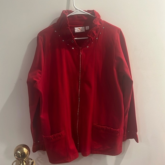 Quacker Factory Sweaters - Quacker Factory Red Cardigan Sweater
